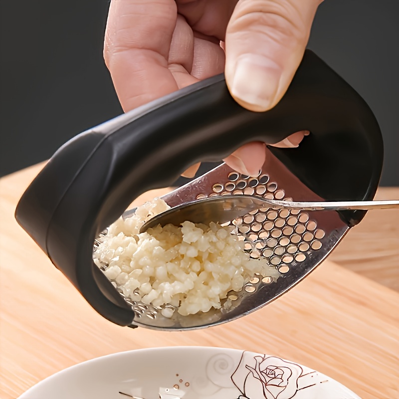 Image of Electric-free Heavy-duty Garlic Press - 430 Stainless Steel Construction, For Garlic/ginger And Mashing Potatoes, Durable And Easy To Clean For Home, Restaurant, And Small Business Use