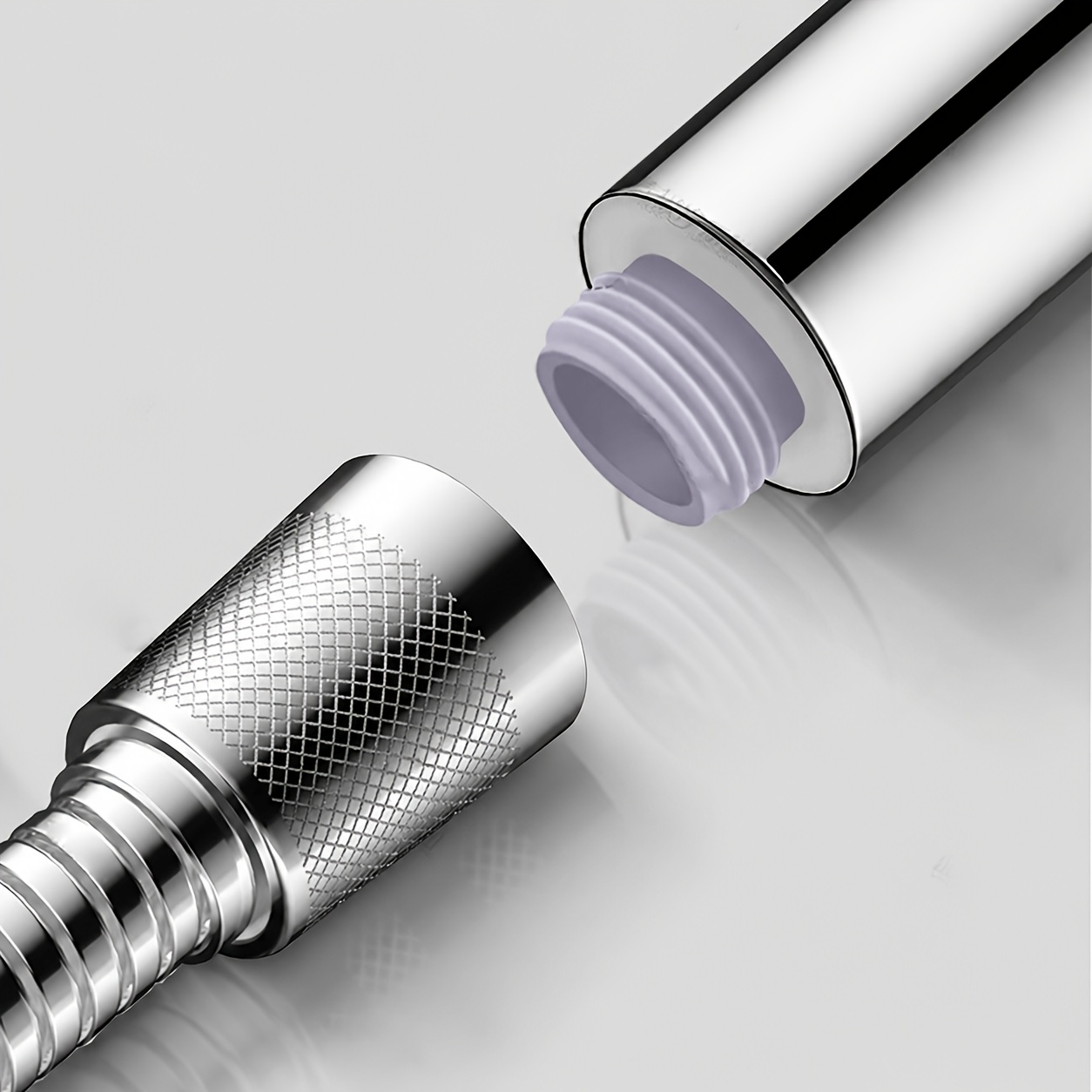 2.0m Extended Silvery Adjustable Pressure Shower Head