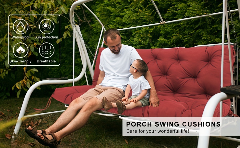 Porch Swing Cushion Ties 3 Seat Swing Cushion Temu