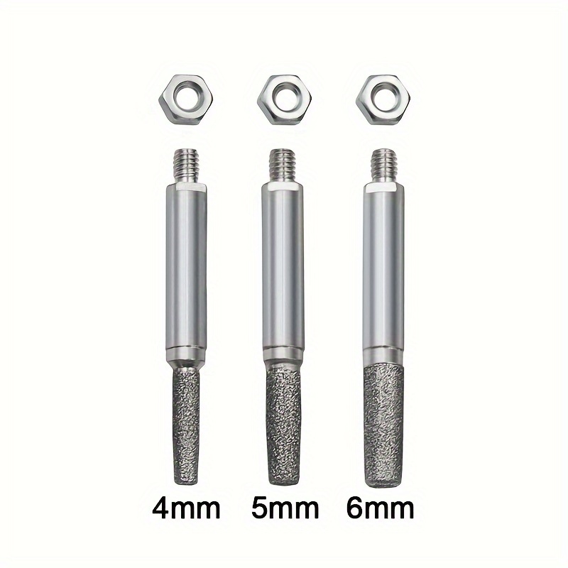 TEMU 3pcs Diamond Chain Saw File Sharpening Heads, Manual Hand Crank Chain Chain Grinder Attachment, Durable Material, Portable Handheld Saw Chain Polishing Tool Accessory, No Electricity Required