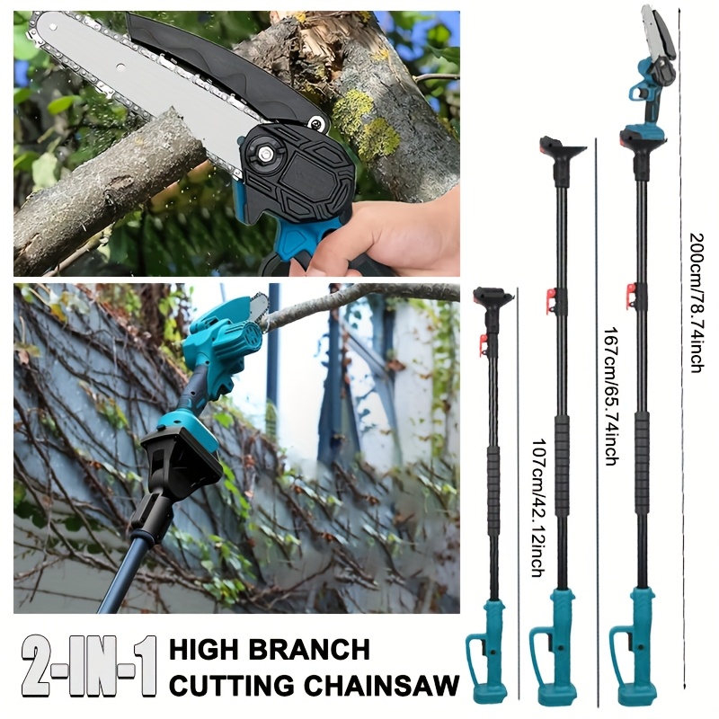Cordless Pole Saw & Chainsaw 2-in-1, 6" Brushless Motor