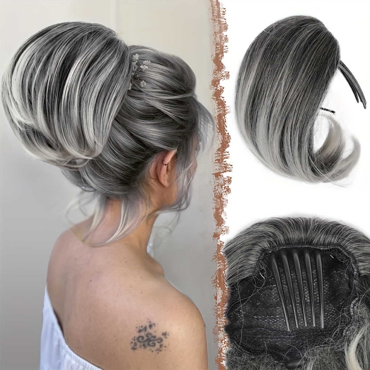 

1pc Synthetic Hair Bun Hairpiece Fully Short Ponytail Bun Mixed Blonde Hair Chignon With Comb Bun Updo Drawstring Bun Synthetic Hair Piece Extension For Women, Mixed Blonde And Ash Blonde