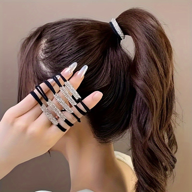 

10- Polyester Rhinestones, Ponytail , For Women's Accessories