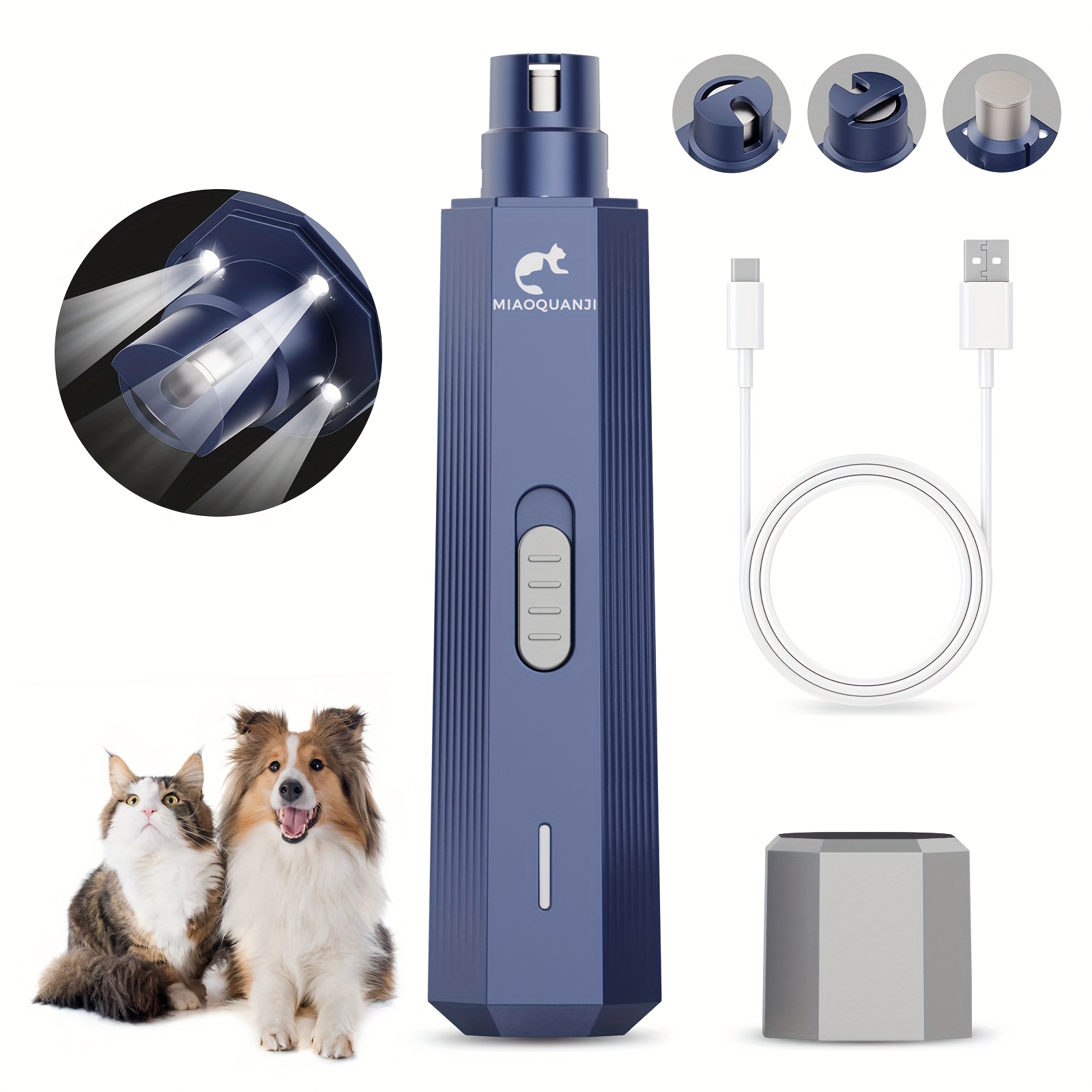 Image of Dog Nail Grinder Upgraded - Professional 2-speed Electric Rechargeable Pet Nail Trimmer Paws Grooming And Smoothing For Small Medium Large Dogs And Cats