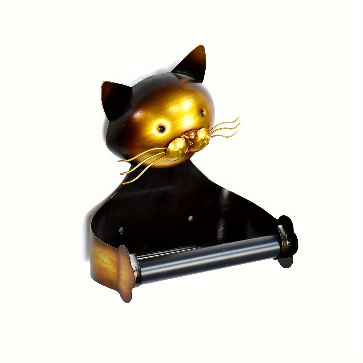 Image of 1pc Cat/owl Toilet Paper Holder Wall-mounted Creative Metal Wall Decoration Pendant Room Porch Bathroom Wall Decoration Bedroom Study Office Restaurant Display Wall Decoration Statue Wall Decoration