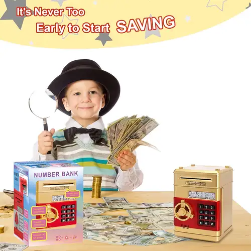 Salvadanaio Elettronico Per Bambini Con Password E Impronta - Cassaforte Giocattolo - Foto 5