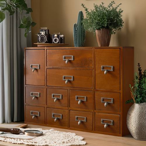 12 drawer wooden chest handcrafted solid pine compartments non toxic wax for craft supplies keepsakes home office add a unique handle storage cabinets