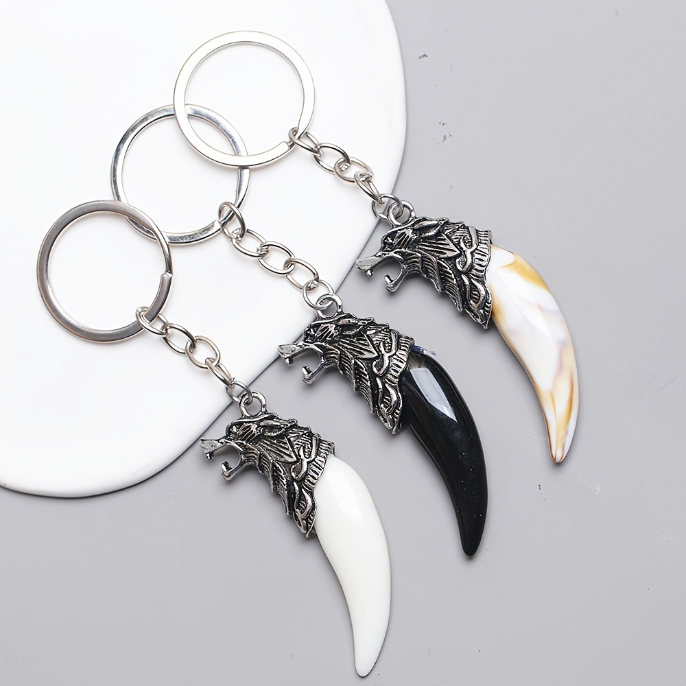 Image of 3 Men's Keychain Set Wolf Head Pendant Couple Keychain Daily Versatile Women's Bag Pendant Friendship Gift For