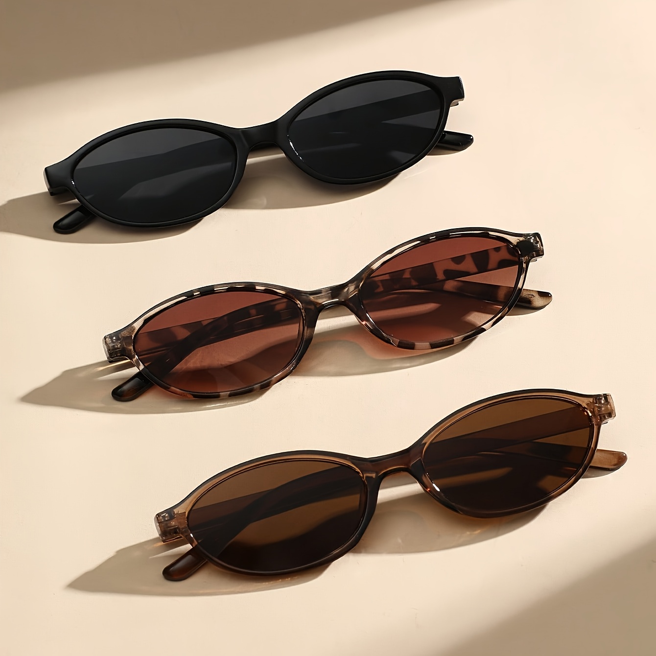 TEMU Set Of 3 Unisex Stylish Small-frame Decorative Eyewear, Perfect For Trendy Party Photos, Durable And Chic, A Statement Of Fashion, Minimalist