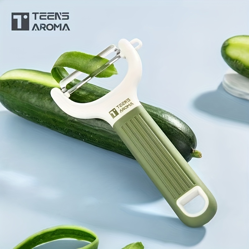 E-shop Schwerlast-Entenschieber aus Edelstahl - Ein-Tasten-Scharfes Messer für Gemüse, Obst, Käse, Ergonomischer Griff, Lebensmittelechtes Material,
