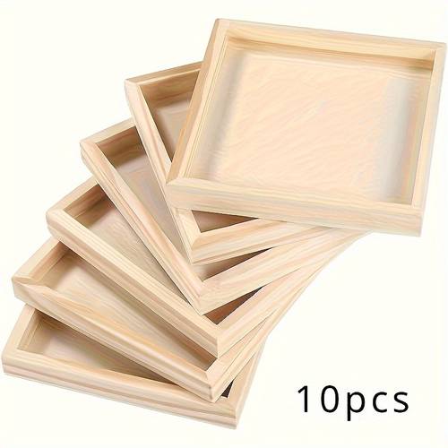 6 or 10pcs unfinished wooden pallets wood panels suitable for diy crafts paintable for sturdy display platform wood pallets