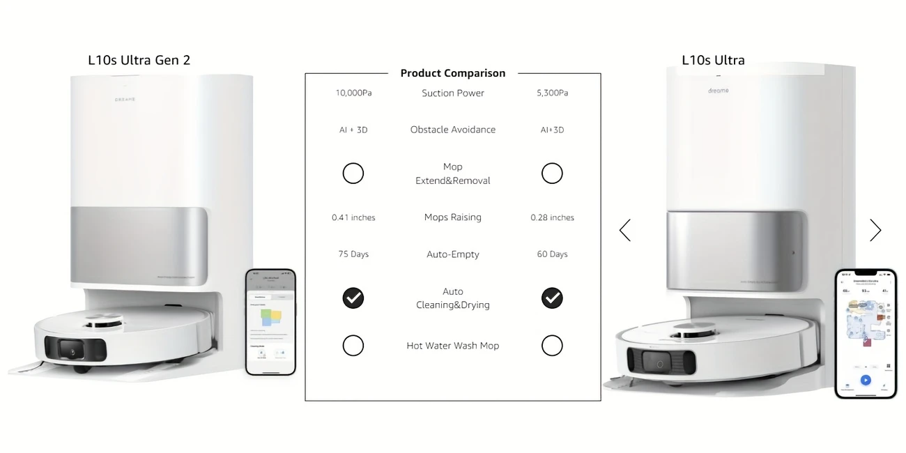 l10s ultra robot vacuum and mop combo auto mop cleaning and drying self and self emptying base for 60 days of cleaning 5300pa suction and ai navigation compatible with details 14