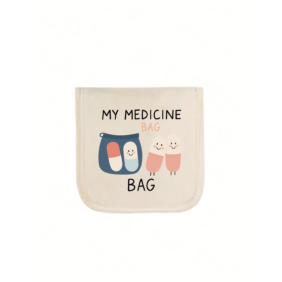 Image of The Storage Bag Printed With ' Bag' Is A Multifunctional And Portable Organizer, Designed For . Essential For Daily Use, Of Holding Necessary Medications And Small Items Like Cosmetics. Suitable For