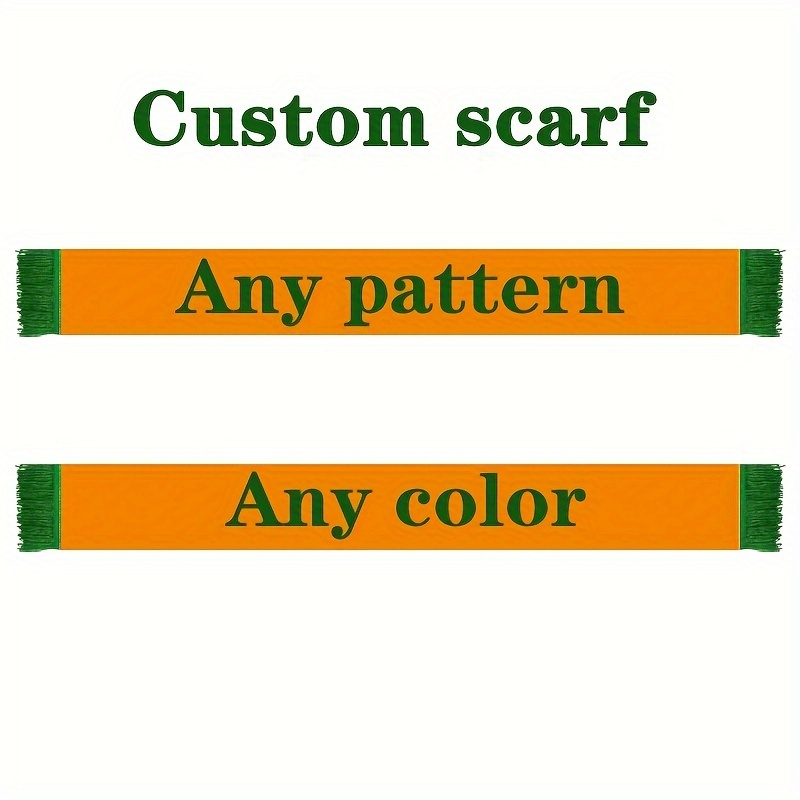 TEMU [ Customization ] 1pc, Customized Scarf 15x150cm, Any Pattern, Polyester Fashion Scarf