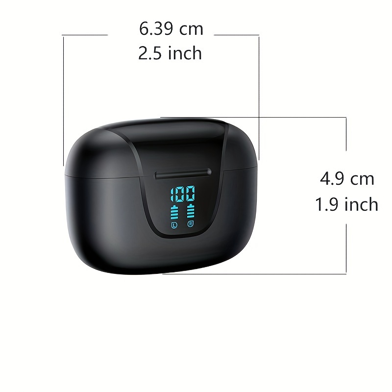 Fone de ouvido sem fio, fones de ouvido sem fio 5.3, buzina de 13 mm, longa duração de reprodução, estojo de carregamento rápido tipo C, fones de ouvido intra-auriculares sem fio estéreo para iPhone e_voghion.com