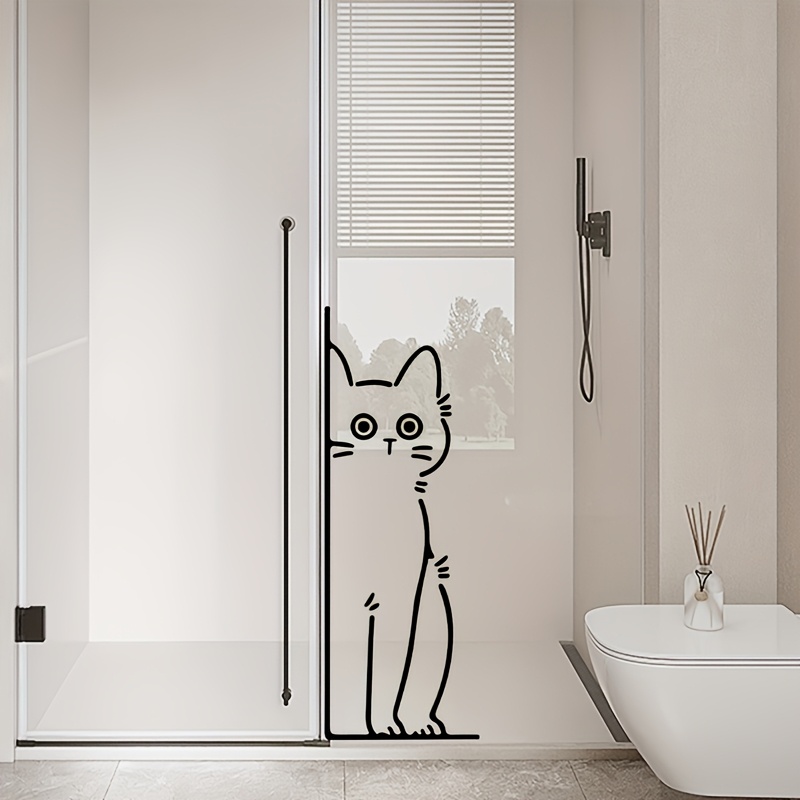 

A Cute Cat Sticker That To , Suitable For Decorating Bedrooms, Living Rooms, And Bathrooms. A Waterproof, Removable Pvc Wall Decal.