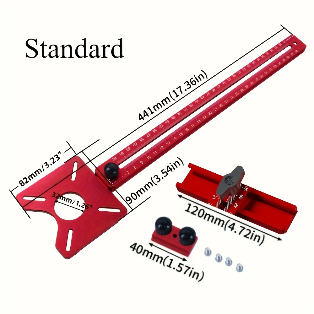 TEMU Precision 3-in-1 Aluminum Router Jig For Woodworking - Versatile Grooving Tool With Standard Range (3.54