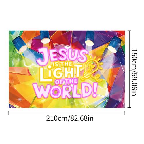 banner 1pc vbs 2026 decorations backdrop banner is the christian backdrop religious bible verse background photo booth props for church sunday school birthday party decor