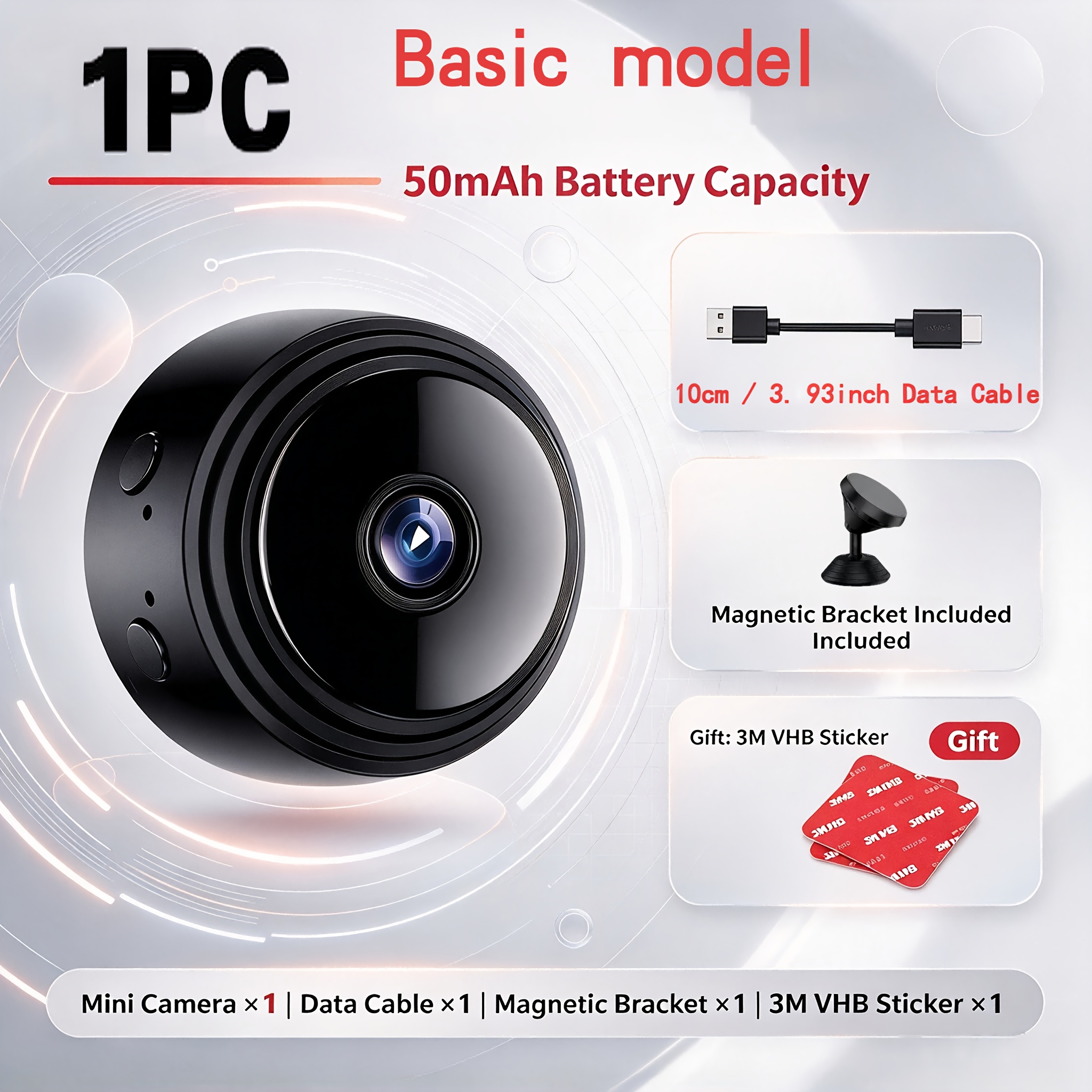 TEMU Mini Wireless Wifi Camera, Usb Powered For Long- Use, Battery For Emergencies, Features Local Recording, Audio, And Motion Detection, Home