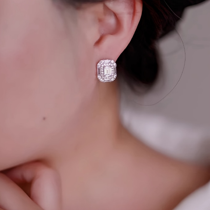 Elegant Zirconia Stud Earrings, Bridal & Anniversary Gift
