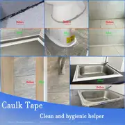 1pc waterproof caulk tape 1pc vinyl caulk tape waterproof self strip for bathroom toilet bathtub leak proof bathtub caulking tape shower sealing tape ideal for bathroom and kitchen details 3