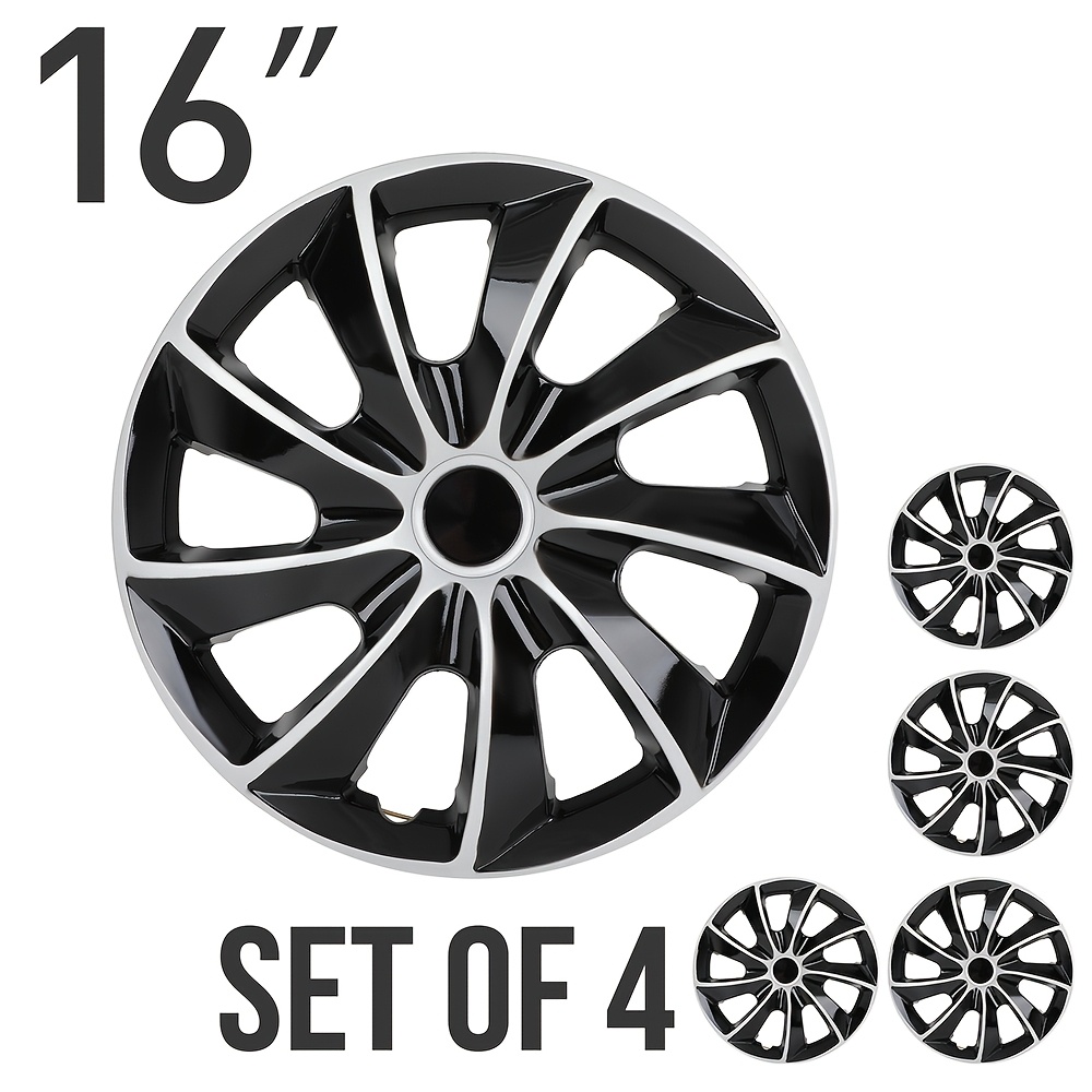 TEMU 16 Inch Hubcaps--wheel Cover-- Rim Covers For Auto Tire Replacement - Exterior Wheel Covers With Construction--pack Of 4--for Ford For For For For For For For And More