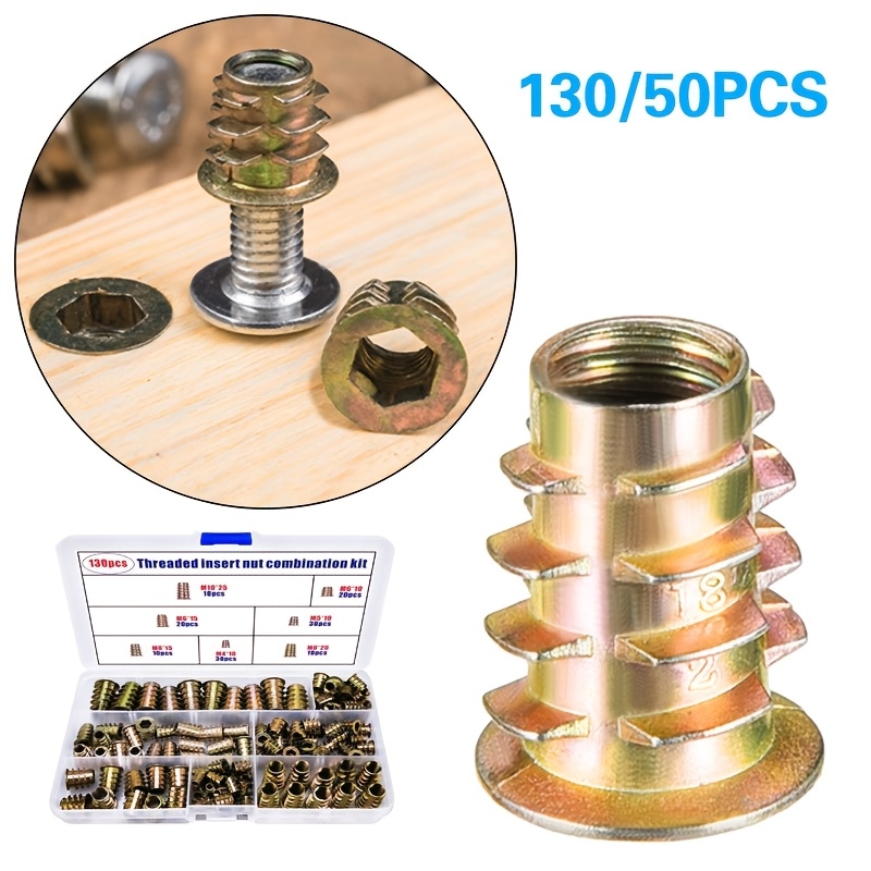 

Wooden Furniture Thread Inserts, Internal And External Thread Insert Nuts, Suitable For Wooden Furniture