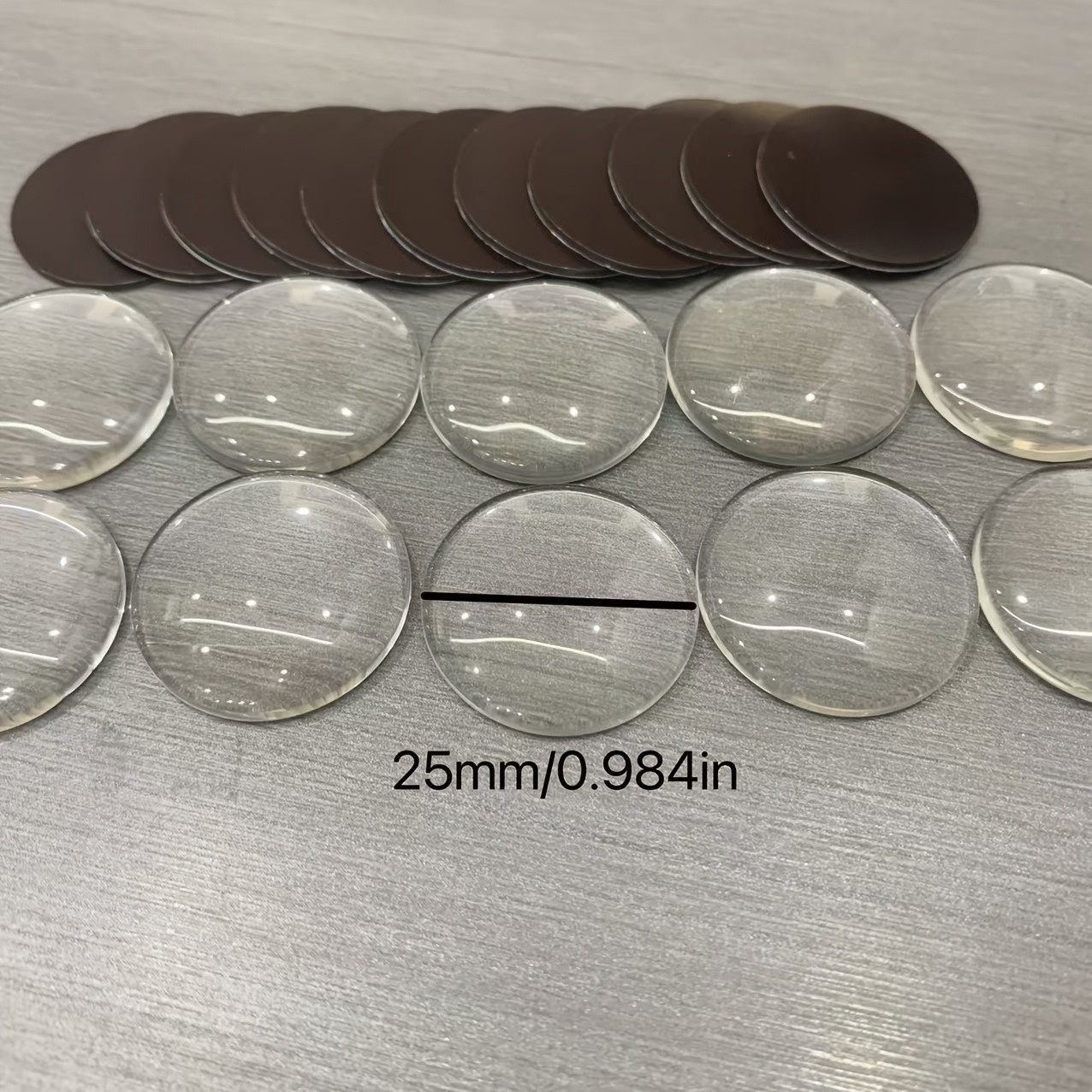 E-shop 20 Stück 0,984 Zoll Glas Kühlschrank Magnet Set Enthält 10 Klebe Magnete und 10 Klare Glas Cabochons, Geeignet für Küchendekoration und Kalender