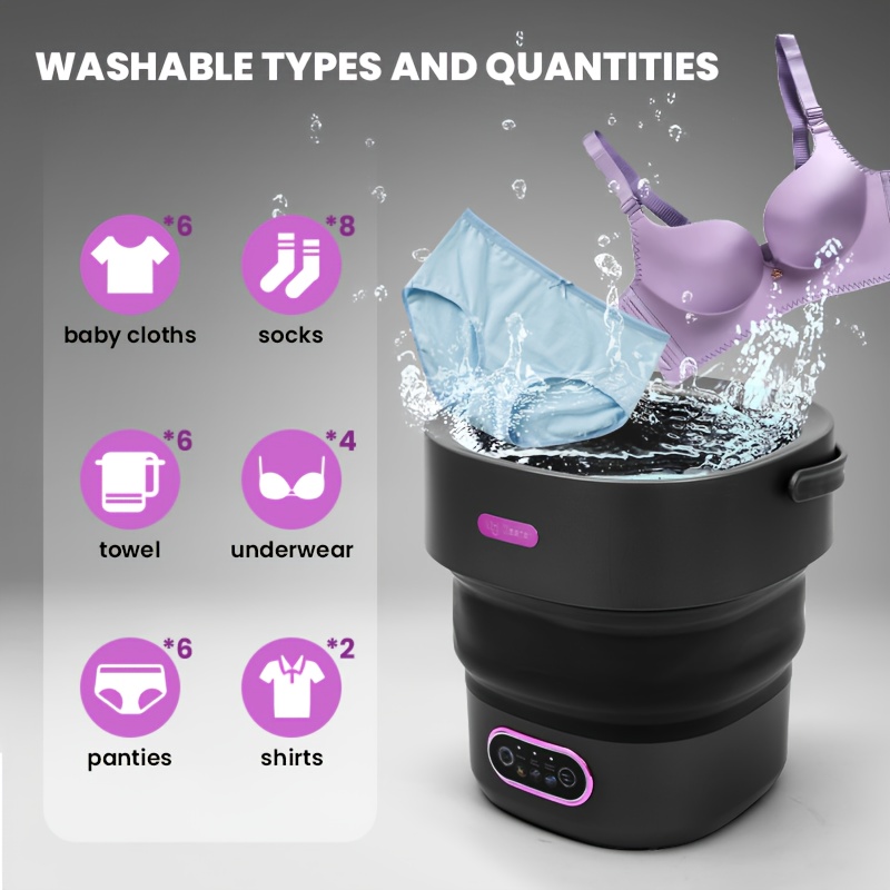 Portable Foldable Washing Machine With Spin Dryer Automatic Mini