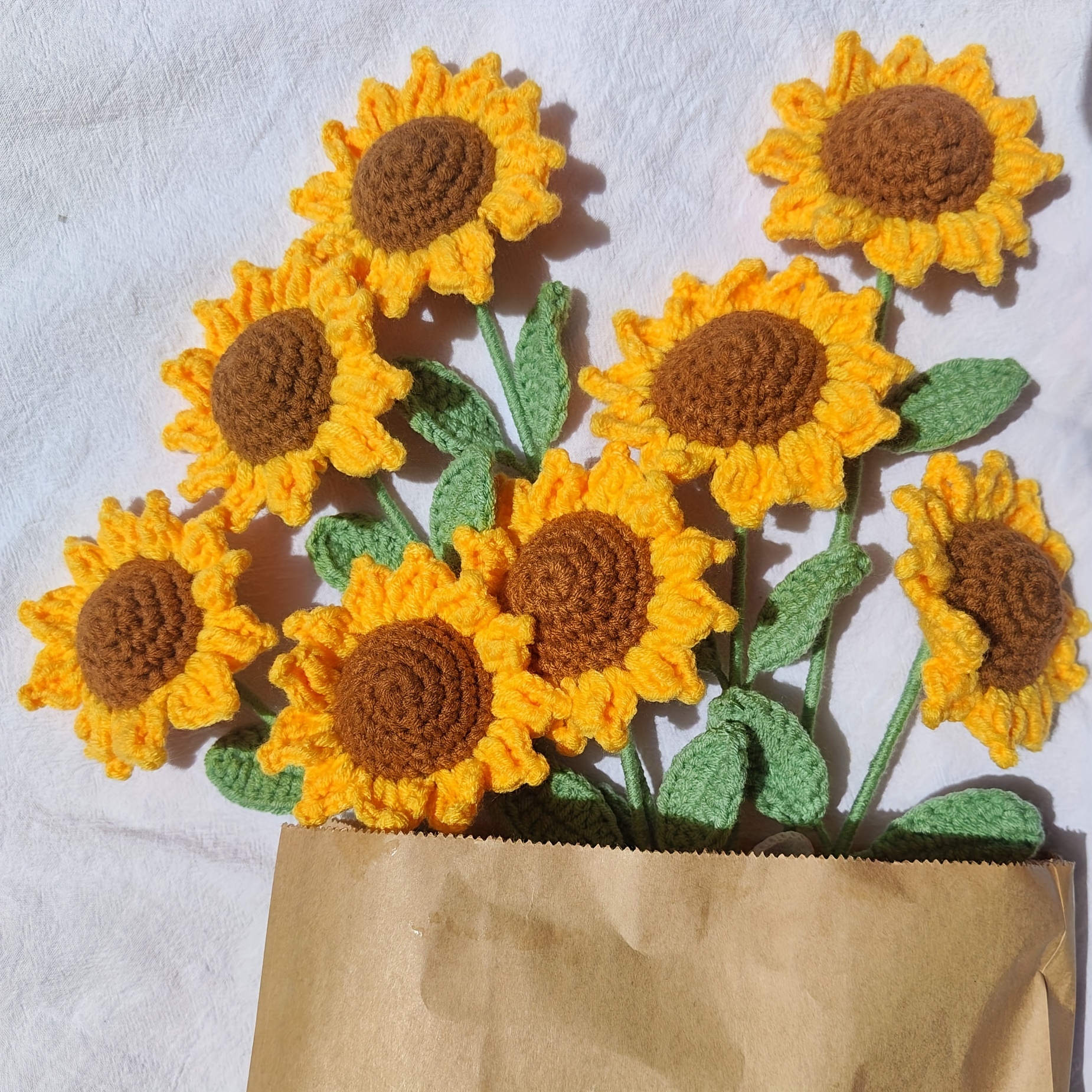 

5pcs Artificial Sunflower With Long Stem, Hand-woven Simulation Flower, Special Gifts For Easter, Mother's Day, Valentine's Day And Other Holiday Party Decoration