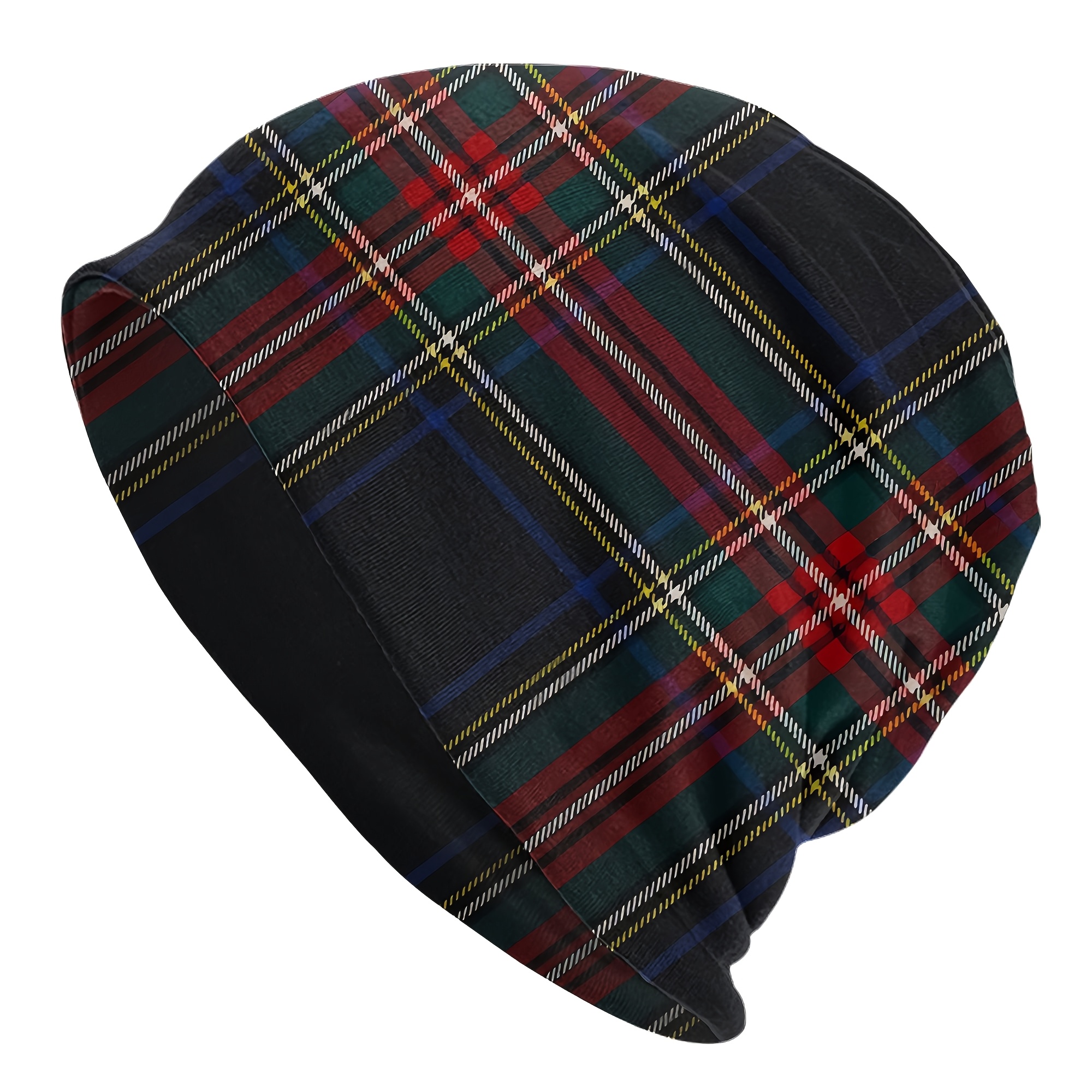 TEMU Cappello a secchiello senza tesa con motivo a quadri, cappello da street style, cappello senza bordi, cappello sportivo in fibra di poliestere,