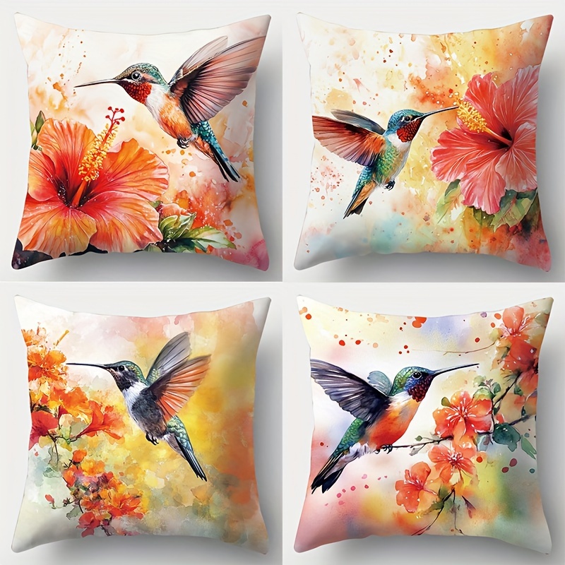 

Hummingbird Theme, Incorporating As Flowers, With Colors. The Material Of Soft And Comfortable Fabric, With A Touch. Suitable Size, And Beautiful, Soft And Comfortable Material