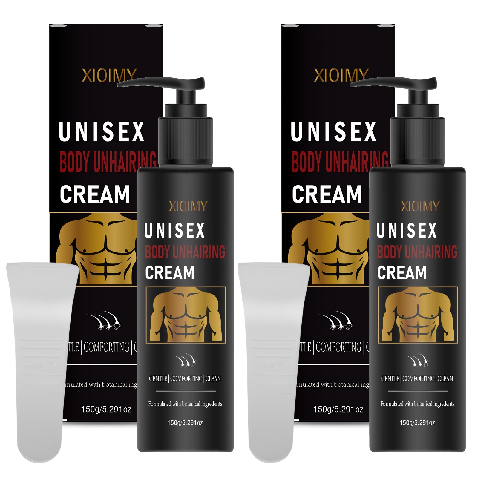 Image of 2pcs 5-minute Rapid Hair Removal Cream, Fast Hair Removal, Clean And Hair Removal, Suitable For Chest, Leg, Arm, Lip, Intimate, Etc., Gentle And Non Irritating, Suitable For Types