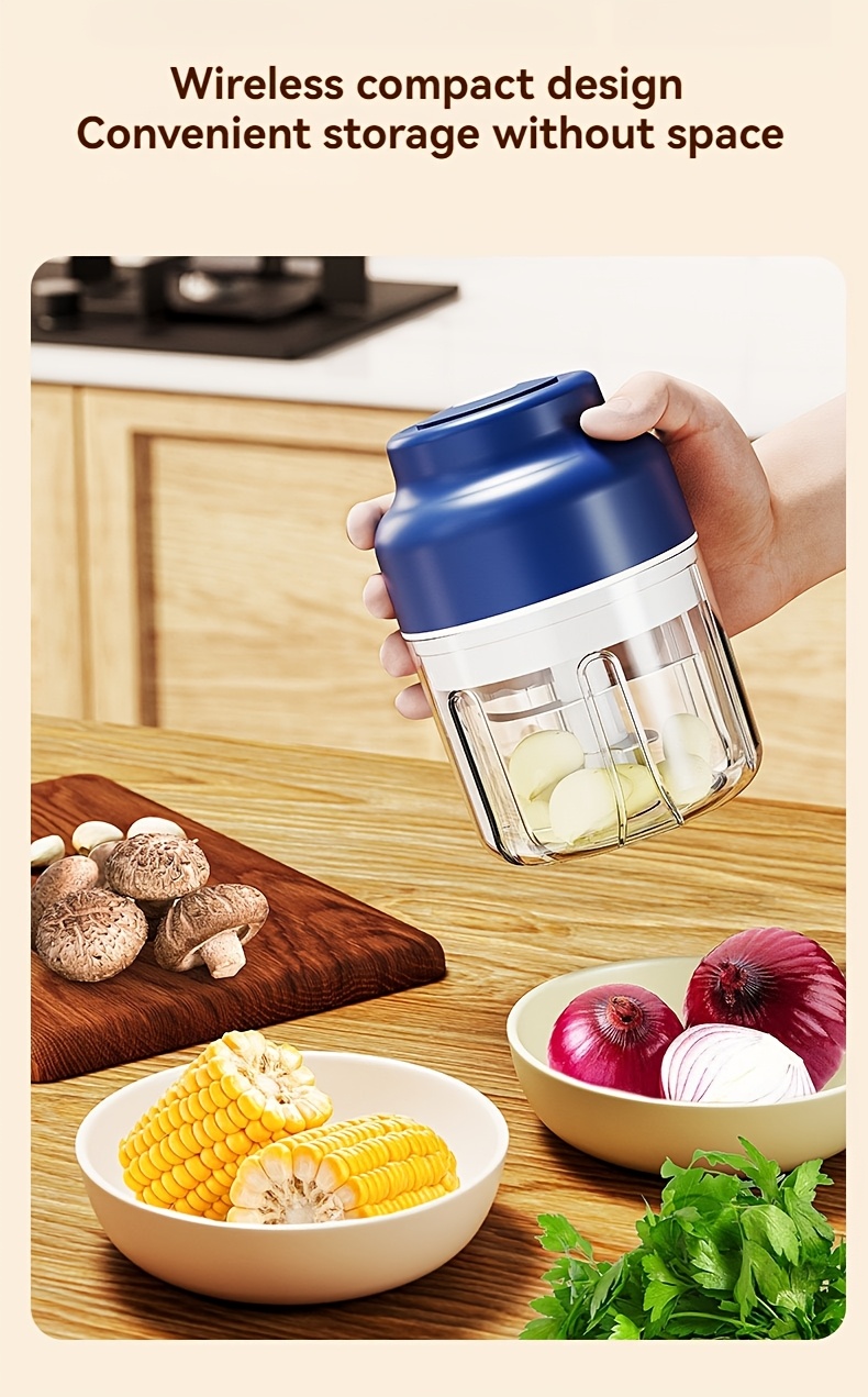   320ml six leaf electric garlic mincing device wireless mini garlic press automatic stirring garlic peeler kitchen garlic puller and supplementary food machine Product details 7