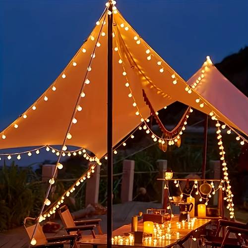 40pcs led round string lights battery powered warm white mini lights with flashing mode durable plastic hanging decorative lights for indoor outdoor wedding party christmas tree garden decor battery not included indoor string lights outdoor lighting cozy portable lighting party decorations lightweight design holiday