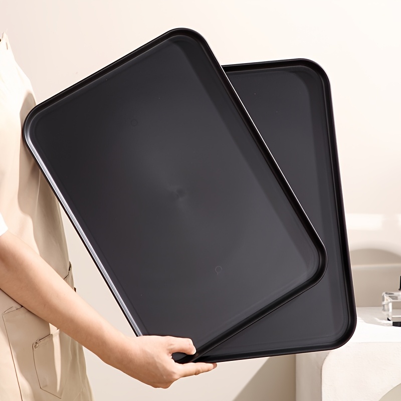 TEMU Lot de 2, Plateau en Plastique cm x 30,5 cm, Plateau pour Assiette de Repas, Plateau de Petit-Déjeuner, Plateau de Repas, Convient , Sous-verre,