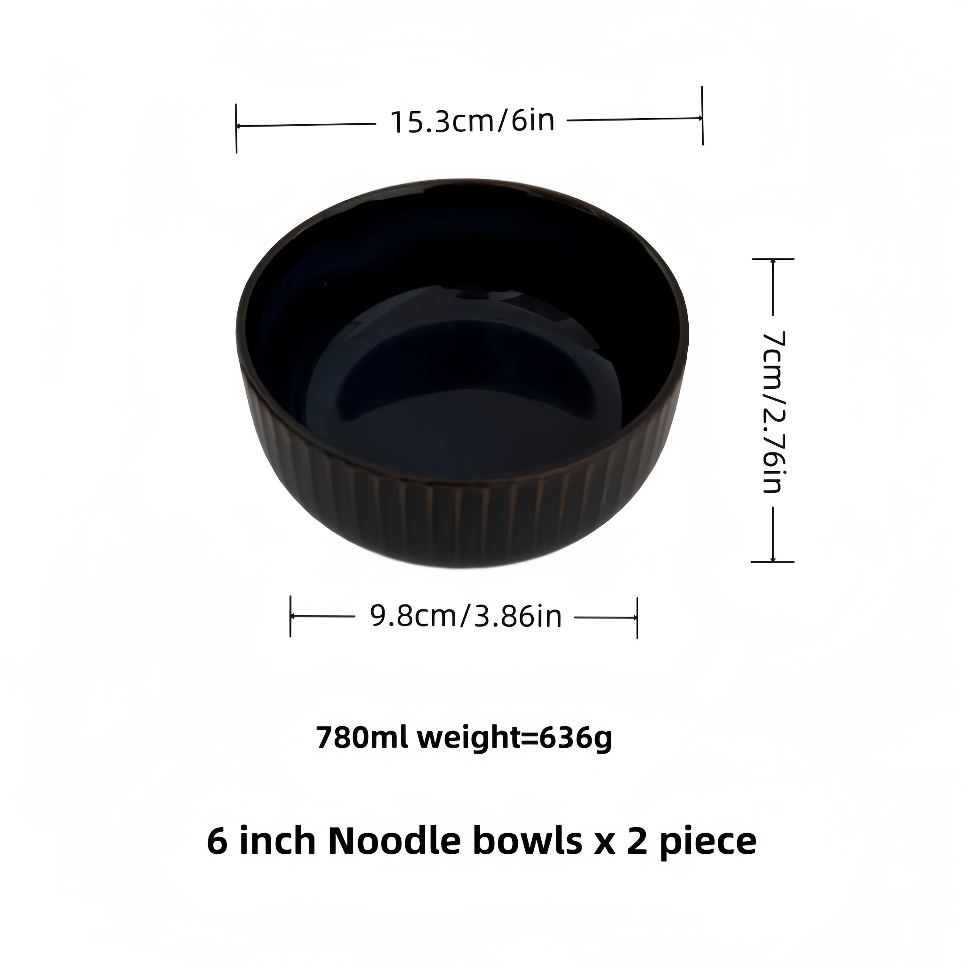 Image of 2pcs Noodle Bowls 26 Oz, 6 Inch Italian Soup Bowls, Porcelain Round Serving Decorative Bowl For Salad, Chip, Cereal, Fruits And Pasta Can Enter Dishwasher Microwave Safety