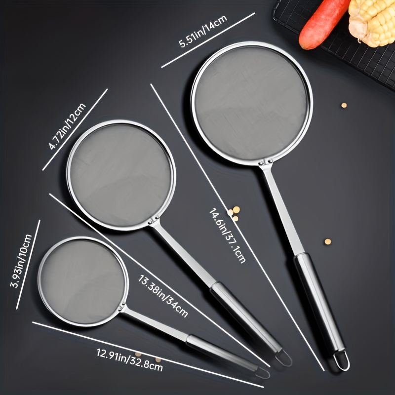 TEMU Stainless Steel Degreasing Spoon, Hot Pot Skimming Spoon, Fine Mesh Food Filter, Suitable For Fat, Meat Juices, And Foam, Multifunctional