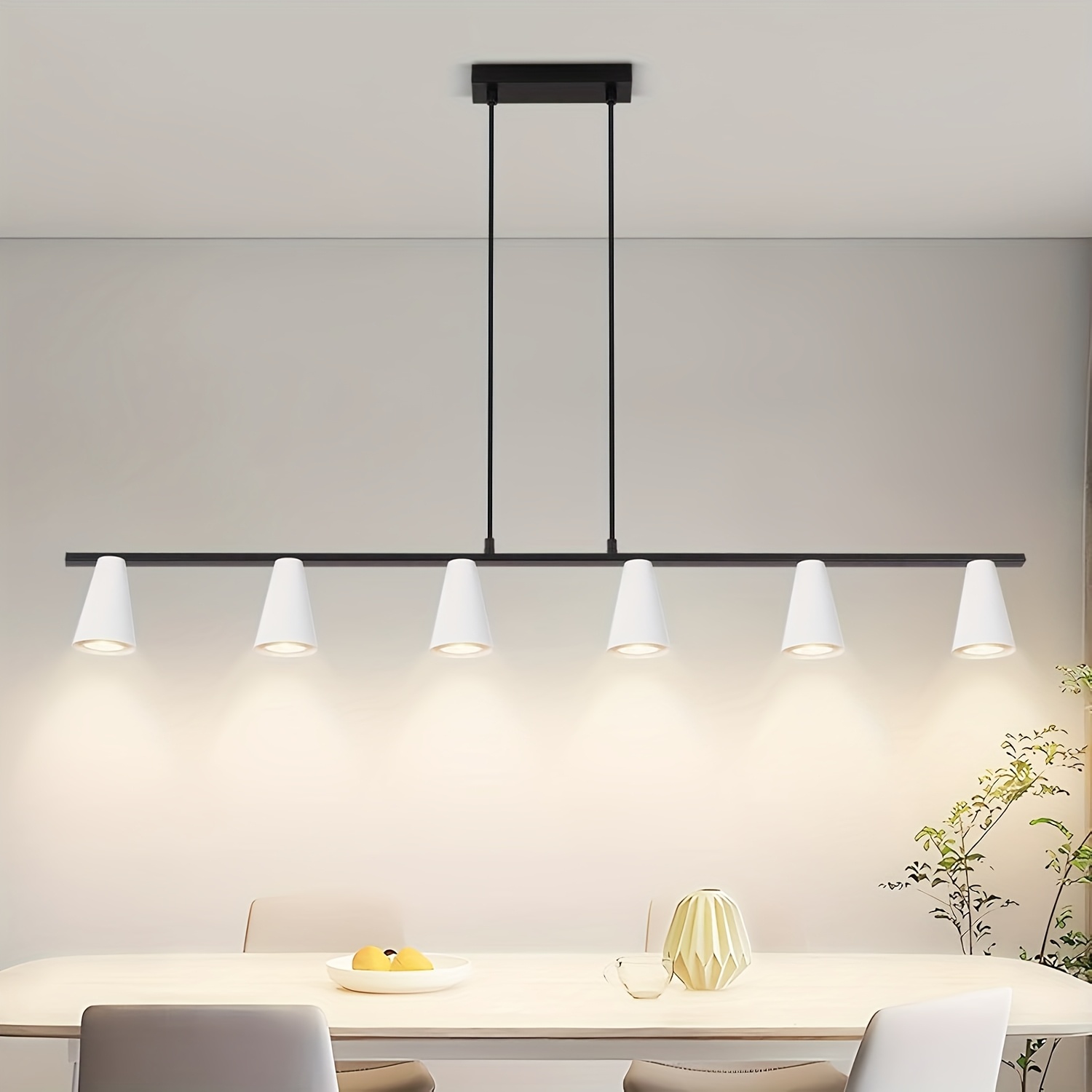 Ceiling Lamp Dining Table Chandelier Gu10: Restaurant Light 4/6 Flame Golden/white Modern Dining Table Lamp Hanging Golden To Chandelier Long Chandelier Suitable For Restaurant - (bulb Not Included)