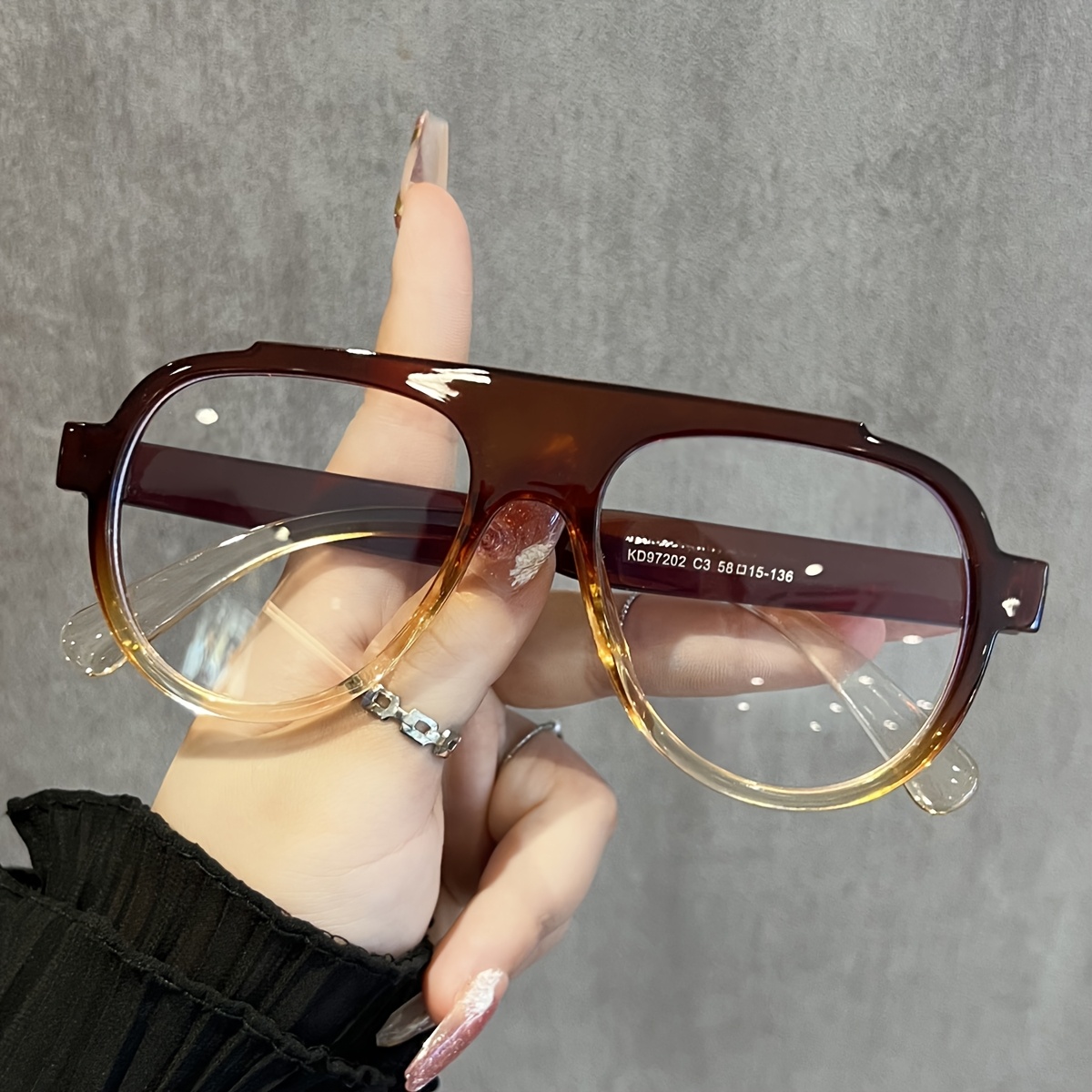 Image of 1pc New Simple Casual Decorative Eyeglass Frame- Non- Glasses- Large Glasses- Fashionable Unisex Glasses- Retro Versatile Eyewear