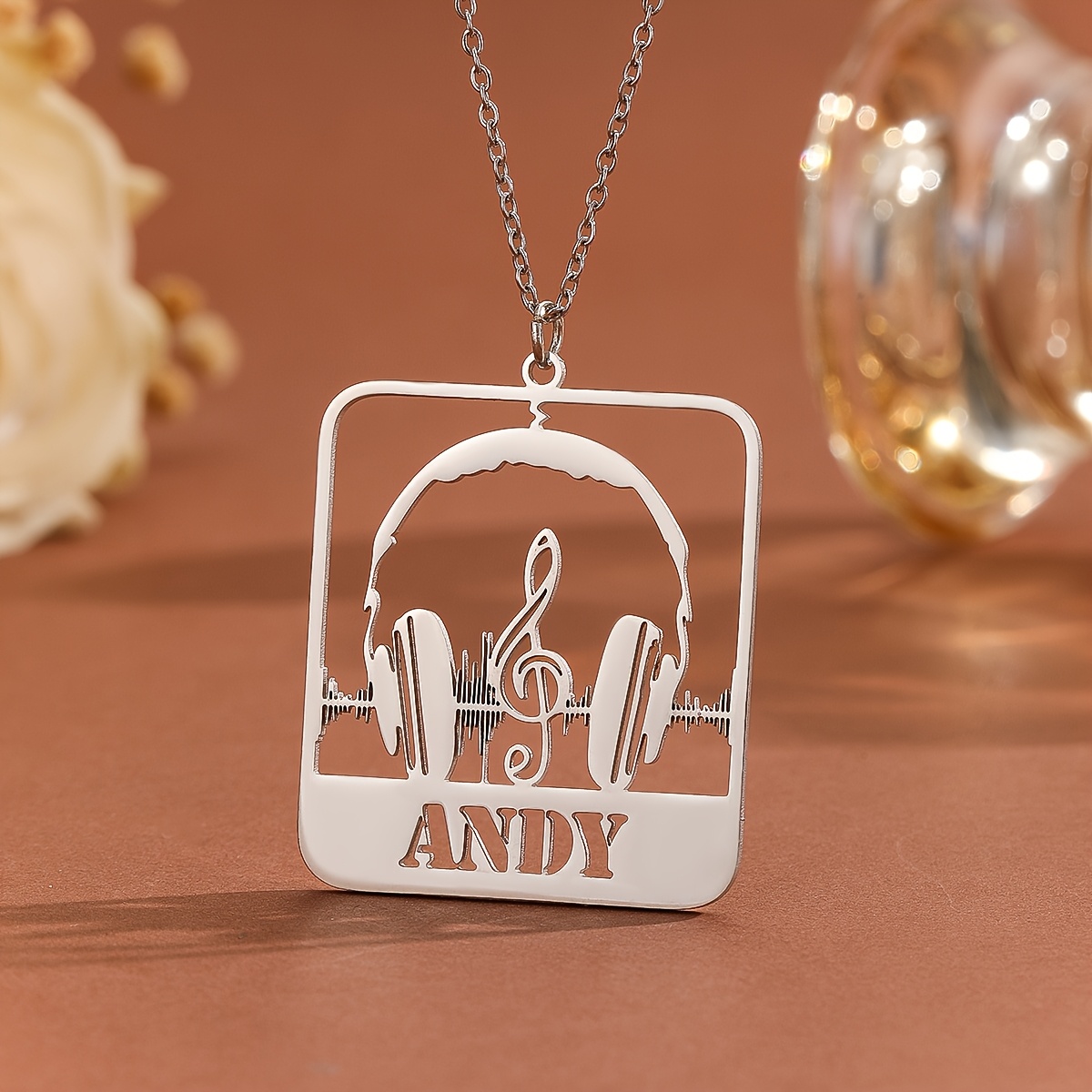 

Collier Pendentif Personnalisable "" Note de Musique & Casque - Élégant en Acier Inoxydable, Style Punk Rock, Cadeau Idéal pour Musiciens & Passionnés de Musique, pour , Cadeaux Musicaux