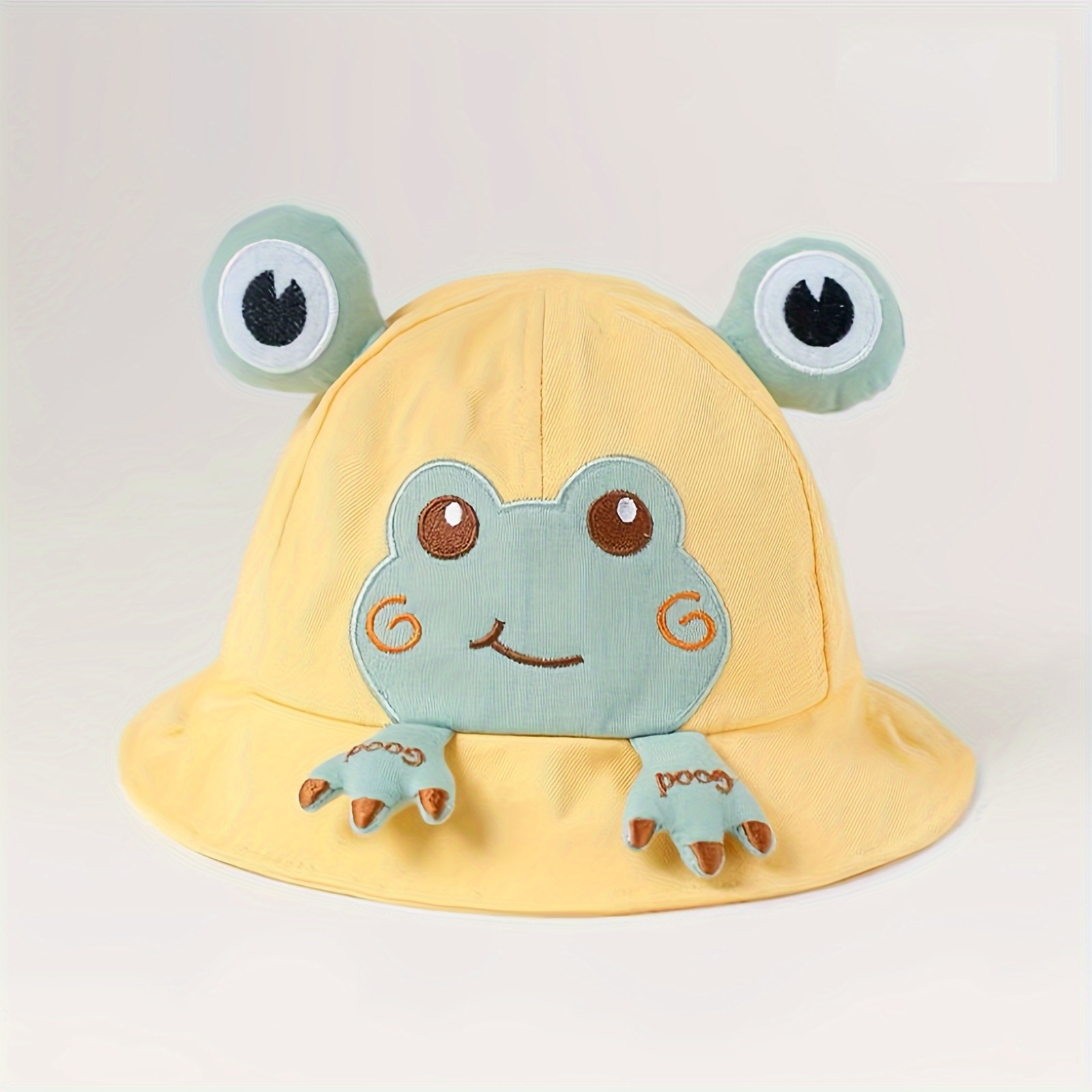 Cute Little Frog Cotton Foldable Solid Color Toddler Hat, For Outdoor  Activities And Life Wear, For Boys And Girls