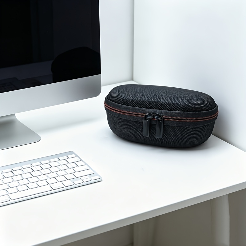 TEMU Zippered Hard Shell Mouse Bag, Integrated Mouse Storage Pouch, Multifunctional Data Cable Organizer, Portable Scratch-resistant Travel Mouse