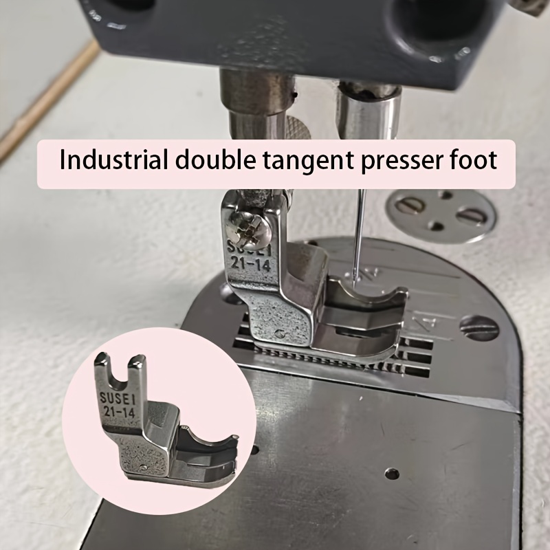 

1pc, Industrial Double Tangent Presser Foot, Steel High/low Shank For Lockstitch Machine, Professional Sewing Accessory For