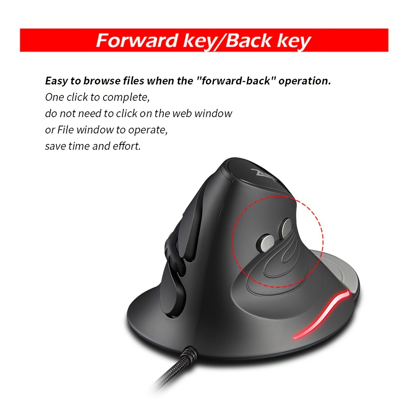 Wired Gaming Mouse with Wrist Support, 3200 DPI 6-Button Ergonomic Mouse for Laptop/Desktop