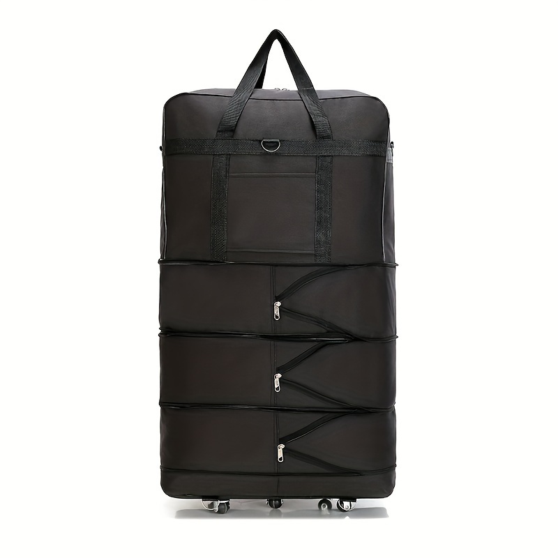 

Super Large Capacity Nylon Luggage Bag, Durable Travel Tote With Wheels, Expandable Storage Bag