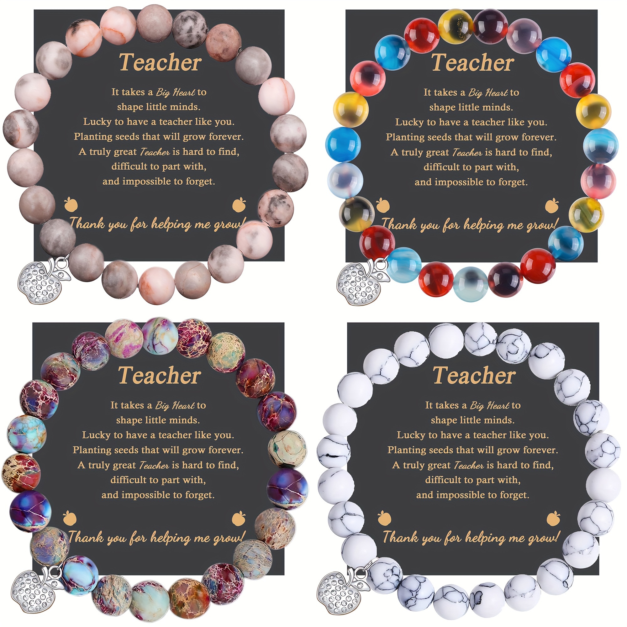 

Teacher Gifts For Men, Teacher Christmas Gifts Teacher Appreciation Gifts, Graduation Gifts For Teacher Natural Stone Bracelet Gifts, Beads Bracelets For Teacher