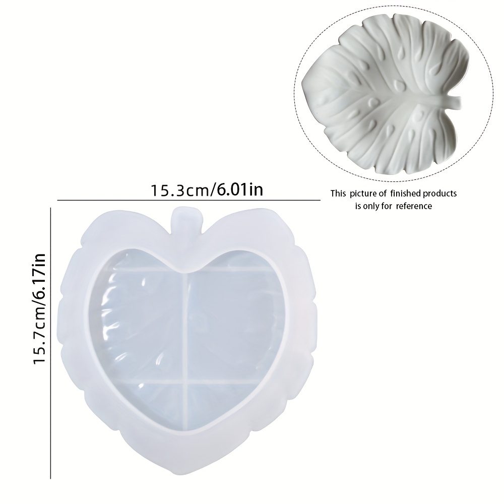 Image of 1pc Silicone Tray Mold, Leaf Shaped Design, Silicone Jewelry Tray Mould For Resin Plaster Concrete Casting, Diy Art Crafts For Home Decoration