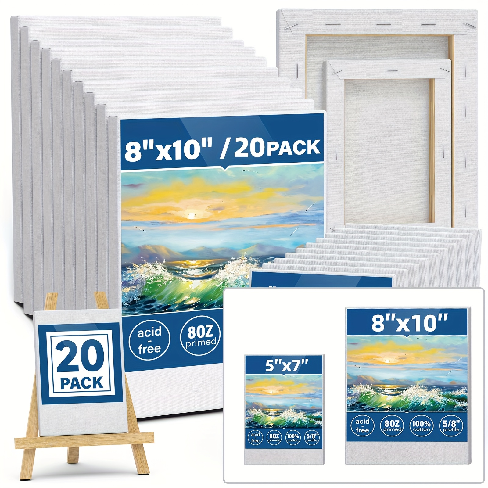 20 pack superior canvases for painting 100 cotton blank painting canvas for oil acrylic paint other painting media