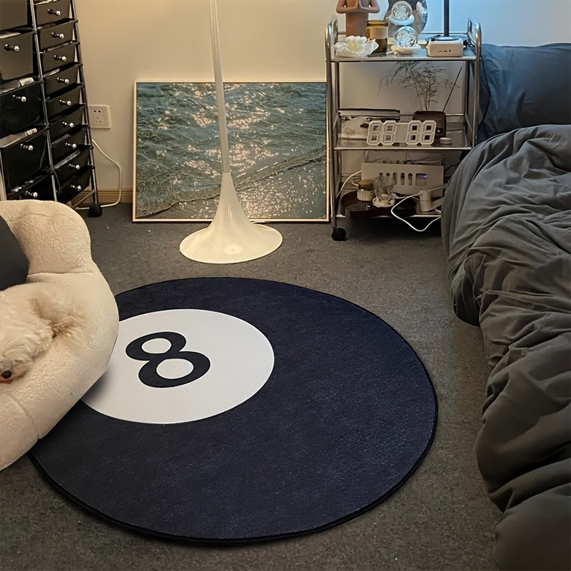 

1pc, Round Crystal Velvet Carpet With Number 8 Design, Soft & Skin-friendly Touch, 60cm/23.6in Diameter, Modern Home Décor Area Rug For Living Room And Bedroom